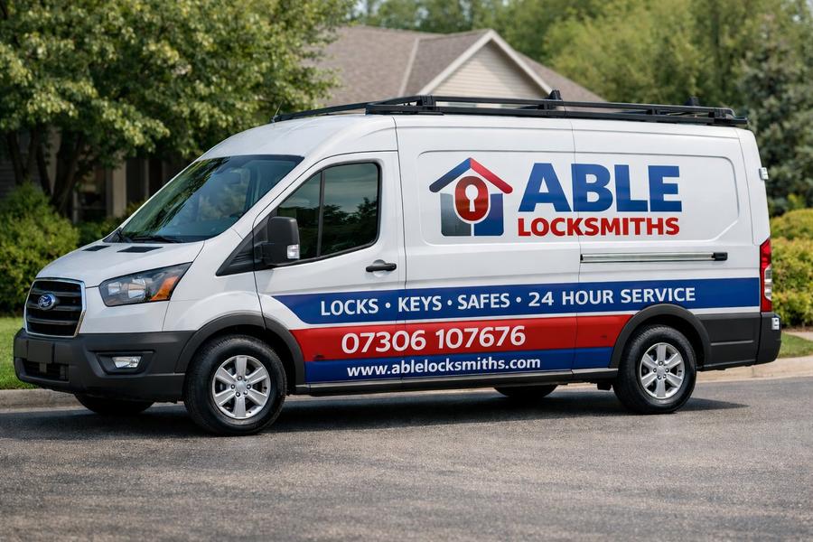 Able Locksmiths branded van - emergency locksmith Blackpool Fylde Coast 07306 107676